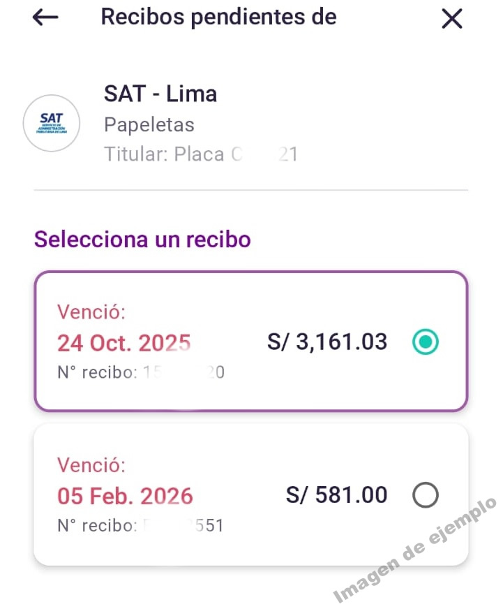 papeletas para pagar en yape